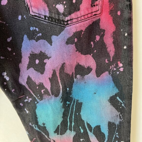 Diesel D-KRAS Slim jeans with collored paint splashed, Black / multi colored, si - Picture 10 of 14